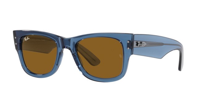 Sonnenbrillen Ray-Ban Mega Wayfarer RB 0840S (668073) farbe blu trasparente form quadratisch gläser marrone