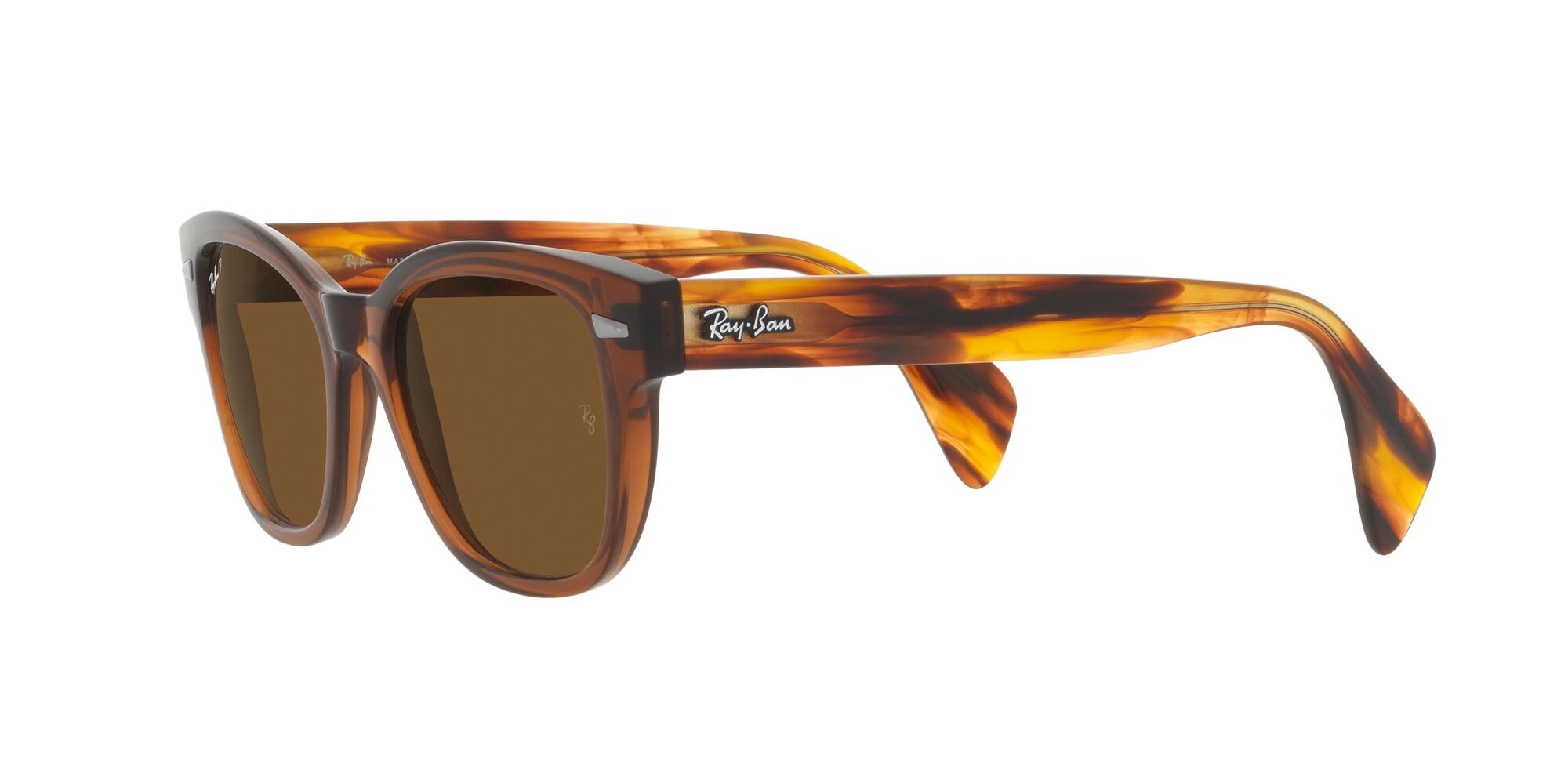Occhiali da sole Ray-Ban RB 0880S (664057) colore marrone trasparente forma quadrato lenti marrone