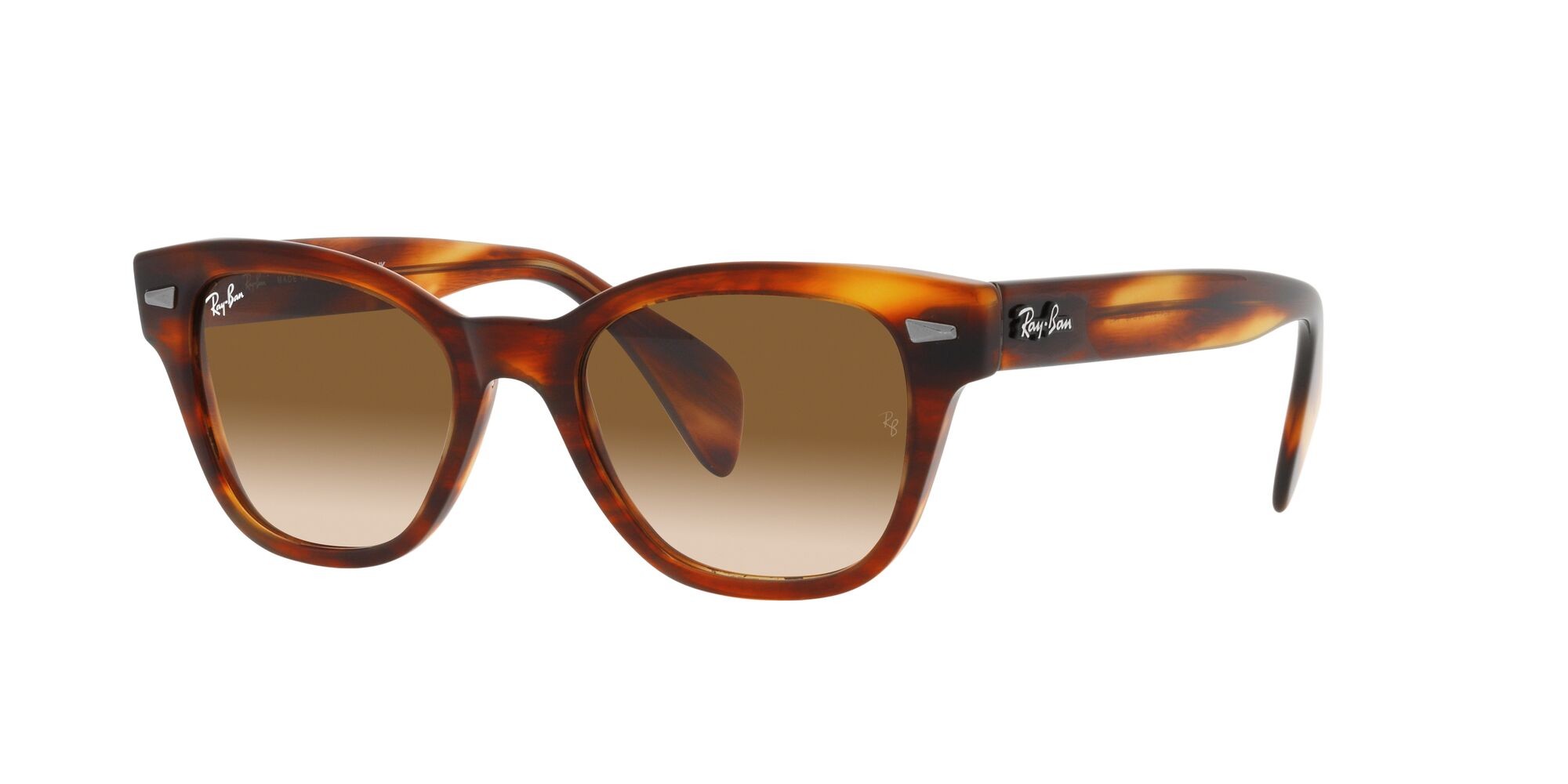 Occhiali da sole Ray-Ban RB 0880S (954/51) colore striato havana forma quadrato lenti marrone sfumato