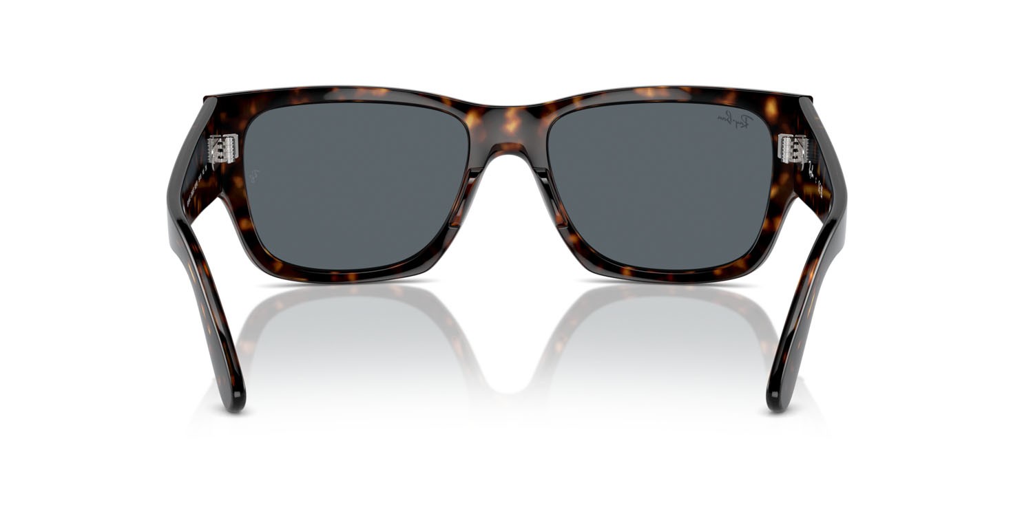 Occhiali da sole Ray-Ban Carlos RB 0947S (902/R5) colore havana forma rettangolare lenti blu