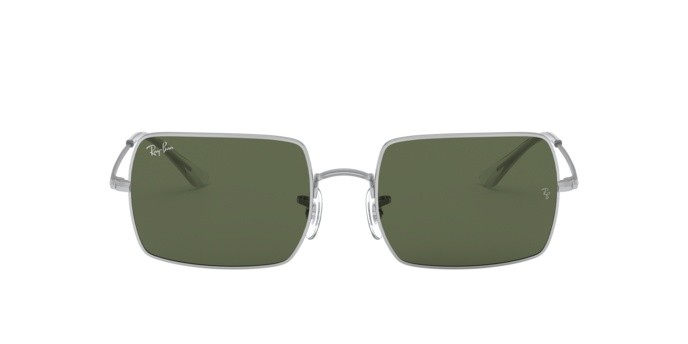 Sonnenbrillen Ray-Ban Rectangle RB 1969 (914931) farbe silver form rechteckig gläser green