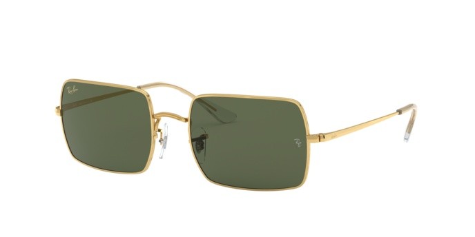 Occhiali da sole Ray-Ban Rectangle Legend Gold RB 1969 (919631) colore legend gold forma rettangolare lenti green