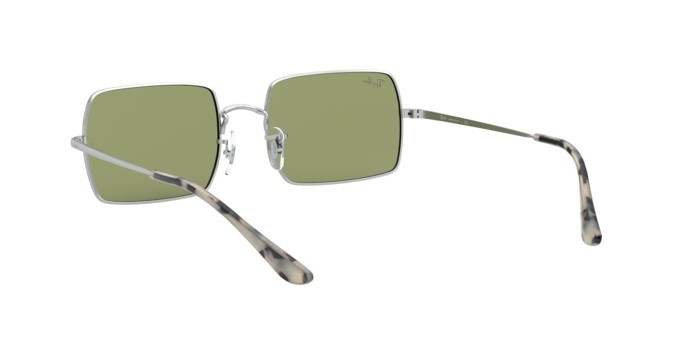 Sonnenbrillen Ray-Ban Rectangle RB 1969 (91974E) farbe silver form rechteckig gläser bottle green