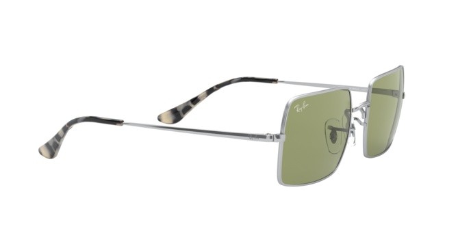Sonnenbrillen Ray-Ban Rectangle RB 1969 (91974E) farbe silver form rechteckig gläser bottle green