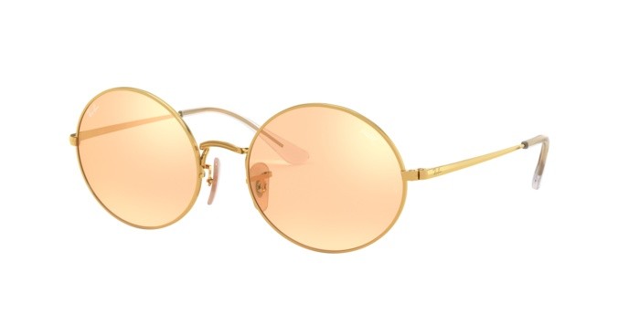 Sonnenbrillen Ray-Ban Oval Mirror Evolve RB 1970 (001/B4) farbe shiny gold form rechteckig gläser photo orange mirror gold