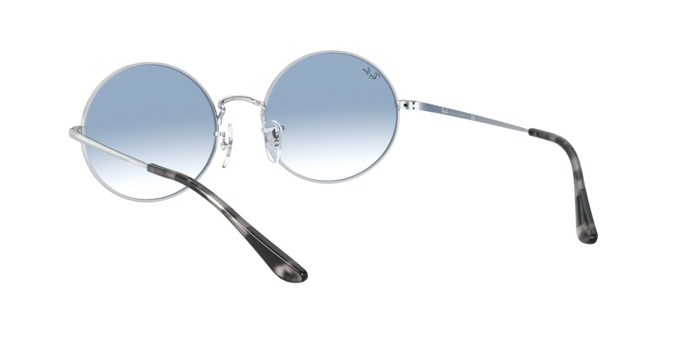 Sunglasses Ray-Ban Oval RB 1970 (91493F) color silver shape rectangle lenses clear gradient blue