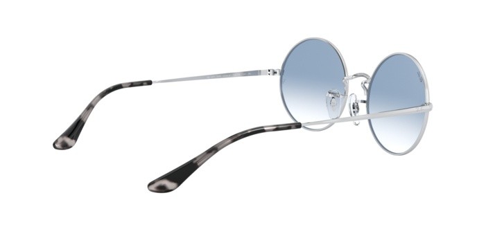 Sunglasses Ray-Ban Oval RB 1970 (91493F) color silver shape rectangle lenses clear gradient blue