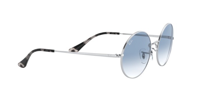Sunglasses Ray-Ban Oval RB 1970 (91493F) color silver shape rectangle lenses clear gradient blue