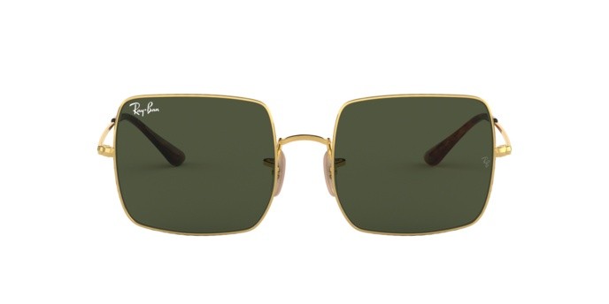 Sonnenbrillen Ray-Ban Square RB 1971 (914731) farbe gold form quadratisch gläser green