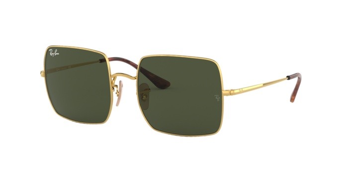 Sonnenbrillen Ray-Ban Square RB 1971 (914731) farbe gold form quadratisch gläser green
