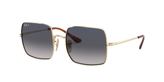 Occhiali da sole Ray-Ban Square RB 1971 (914778) colore gold forma quadrato lenti blue gradient blue polar