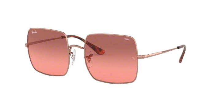 Sonnenbrillen Ray-Ban Square Washed Evolve RB 1971 (9151AA) farbe copper form quadratisch gläser photo red gradient bordeaux