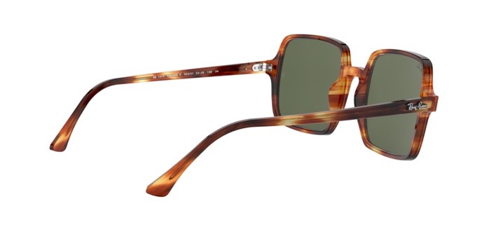 Sonnenbrillen Ray-Ban Square ii RB 1973 (954/31) farbe stripped havana form quadratisch gläser green