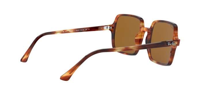 Sonnenbrillen Ray-Ban Square ii RB 1973 (954/57) farbe stripped havana form quadratisch gläser brown polar