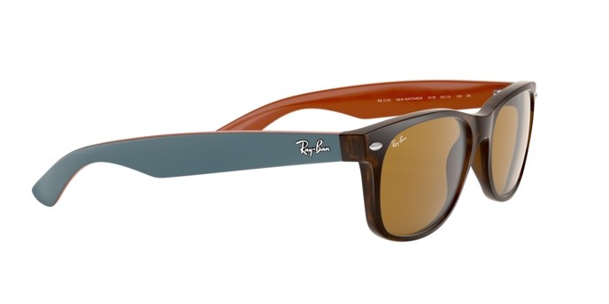 Sonnenbrillen Ray-Ban New Wayfarer RB 2132 (6179) farbe matte havana form quadratisch gläser brown