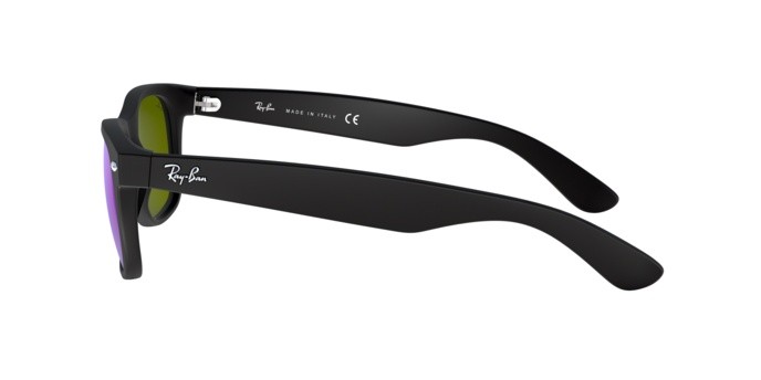 Sonnenbrillen Ray-Ban New Wayfarer RB 2132 (622/17) farbe rubber black form quadratisch gläser grey mirror blue