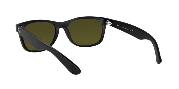 Sonnenbrillen Ray-Ban New Wayfarer RB 2132 (622/17) farbe rubber black form quadratisch gläser grey mirror blue