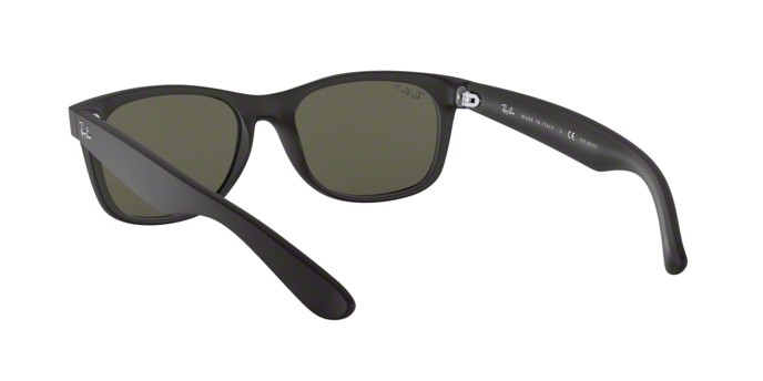Sonnenbrillen Ray-Ban New Wayfarer RB 2132 (622/58) farbe rubber black form quadratisch gläser polar green