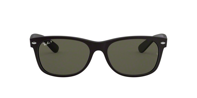 Sonnenbrillen Ray-Ban New Wayfarer RB 2132 (622/58) farbe rubber black form quadratisch gläser polar green