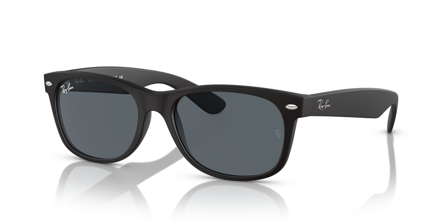 Sonnenbrillen Ray-Ban New Wayfarer RB 2132 (622/R5) farbe nero form quadratisch gläser blu