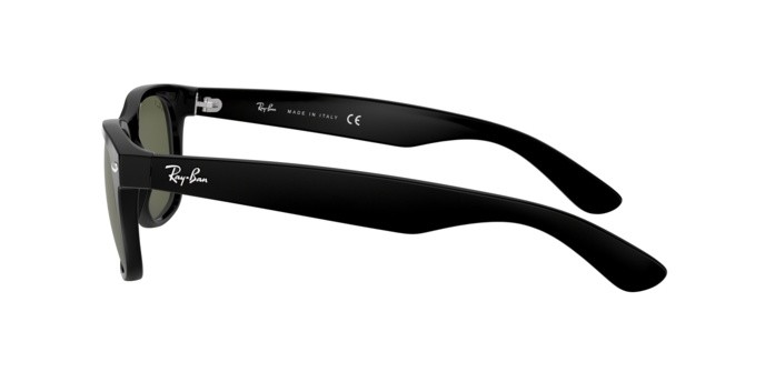 Sonnenbrillen Ray-Ban New Wayfarer RB 2132 (901/58) farbe black form quadratisch gläser crystal green polarized