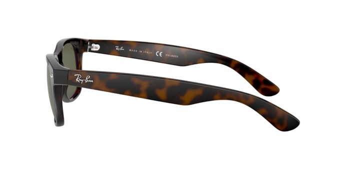 Sunglasses Ray-Ban New Wayfarer RB 2132 (902/58) color tortoise shape square lenses crystal green polarized