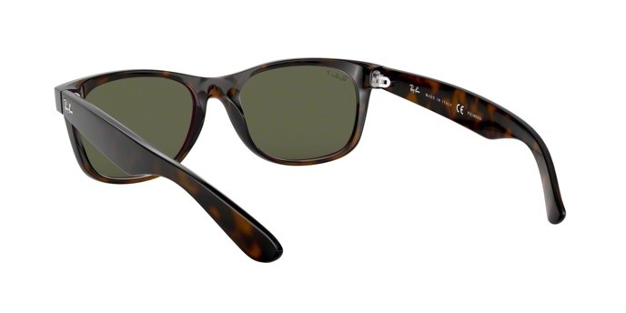 Sunglasses Ray-Ban New Wayfarer RB 2132 (902/58) color tortoise shape square lenses crystal green polarized