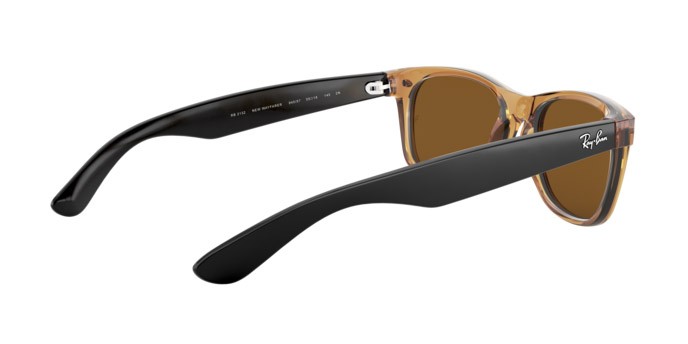 Sonnenbrillen Ray-Ban New Wayfarer RB 2132 (945/57) farbe honey form quadratisch gläser b-15 brown