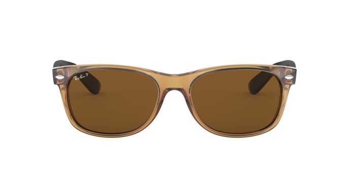 Sonnenbrillen Ray-Ban New Wayfarer RB 2132 (945/57) farbe honey form quadratisch gläser b-15 brown