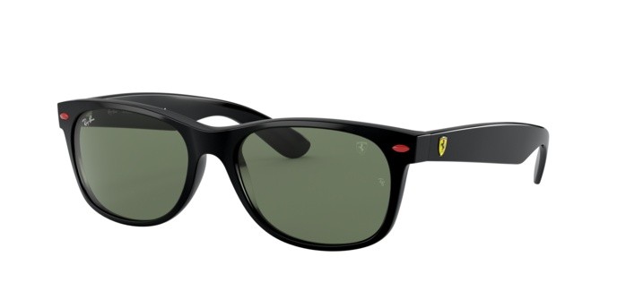 Sonnenbrillen Ray-Ban New wayfarer Scuderia Ferrari Collection RB 2132M (F60131) farbe black form quadratisch gläser green