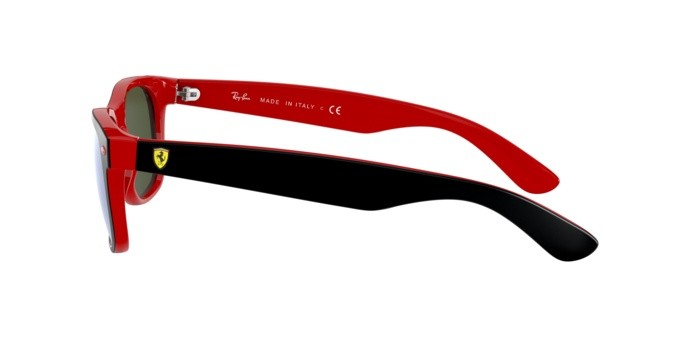 Sonnenbrillen Ray-Ban New wayfarer Scuderia Ferrari Collection RB 2132M (F63830) farbe top matte black on red form quadratisch gläser light green mirror silver