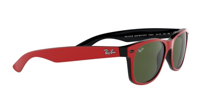 Sonnenbrillen Ray-Ban New wayfarer Scuderia Ferrari Collection RB 2132M (F63931) farbe top matte red on black form quadratisch gläser green