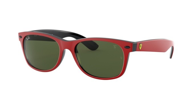 Sonnenbrillen Ray-Ban New wayfarer Scuderia Ferrari Collection RB 2132M (F63931) farbe top matte red on black form quadratisch gläser green