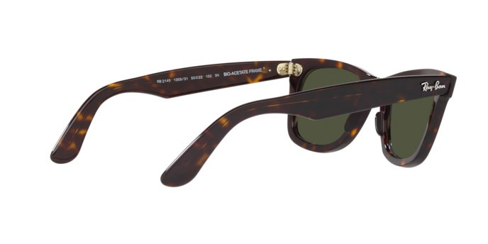Sonnenbrillen Ray-Ban Wayfarer RB 2140 (135931) farbe havana form quadratisch gläser green