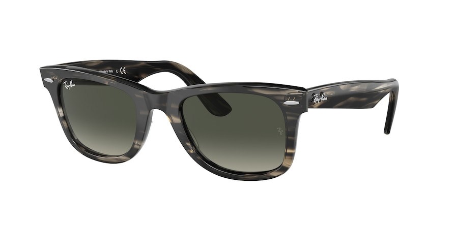 Occhiali da sole Ray-Ban Wayfarer RB 2140 (136071) colore striped grey forma quadrato lenti gradient grey