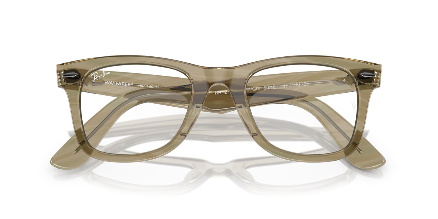 Sonnenbrillen Ray-Ban Wayfarer Change RB 2140 (1387GG) farbe photo striped grey form quadratisch gläser trasparente/blu