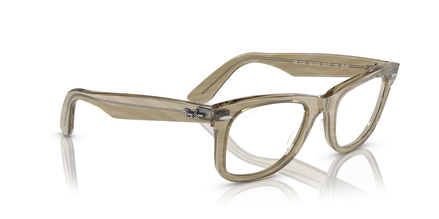 Sonnenbrillen Ray-Ban Wayfarer Change RB 2140 (1387GG) farbe photo striped grey form quadratisch gläser trasparente/blu
