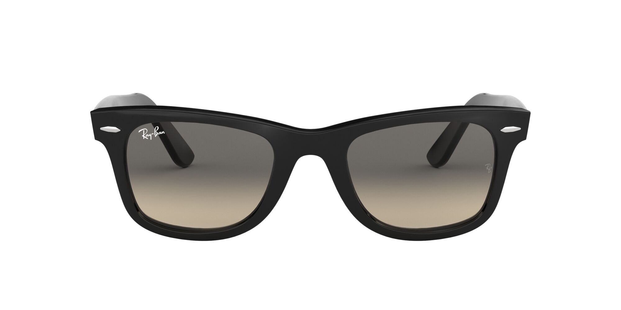 Occhiali da sole Ray-Ban Wayfarer RB 2140 (901/32) colore nero forma quadrato lenti grigio crystal sfumato