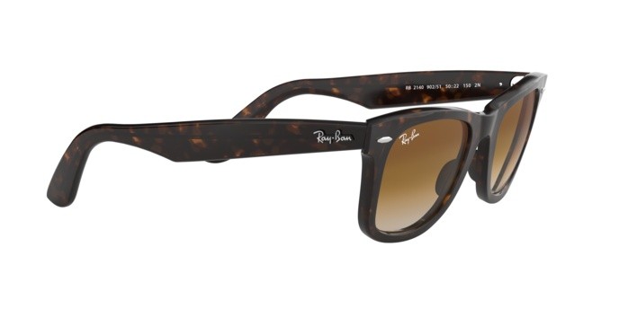 Sunglasses Ray-Ban Wayfarer Classic RB 2140 (902/51) color tortoise shape square lenses crystal brown gradient