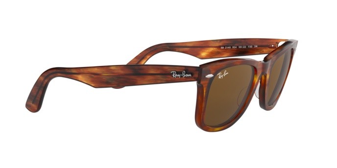 Sonnenbrillen Ray-Ban Wayfarer Classic RB 2140 (954) farbe light tortoise form quadratisch gläser crystal brown