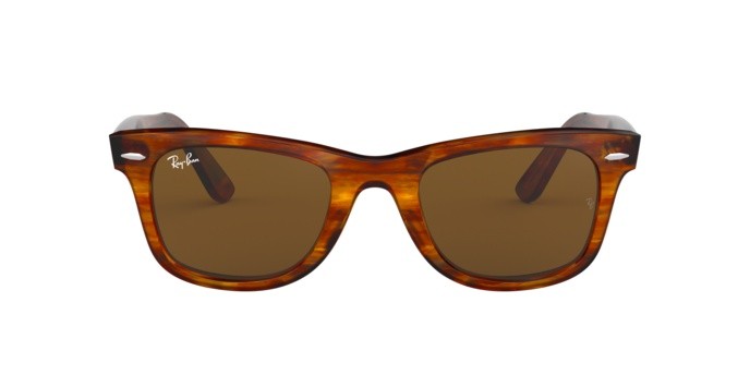 Sonnenbrillen Ray-Ban Wayfarer Classic RB 2140 (954) farbe light tortoise form quadratisch gläser crystal brown