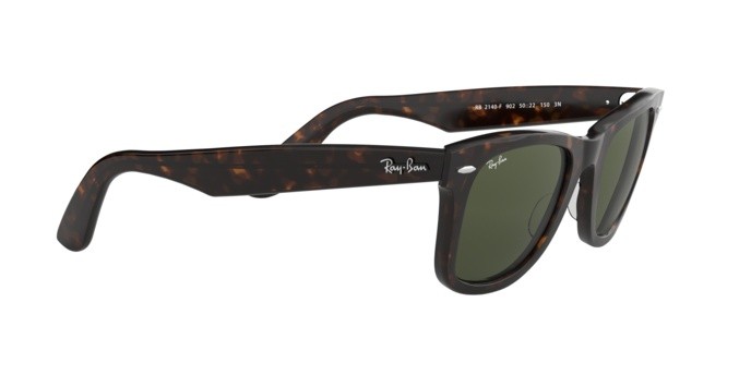 Sonnenbrillen Ray-Ban Wayfarer RB 2140F (902) farbe tortoise form quadratisch gläser crystal green