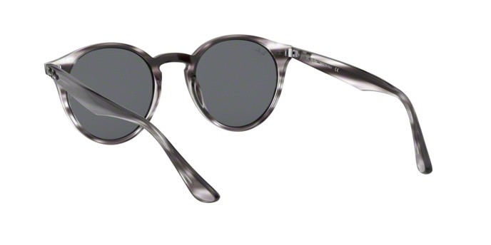Sonnenbrillen Ray-Ban RB 2180 (643087) farbe stripped grey havana form rund gläser dark grey