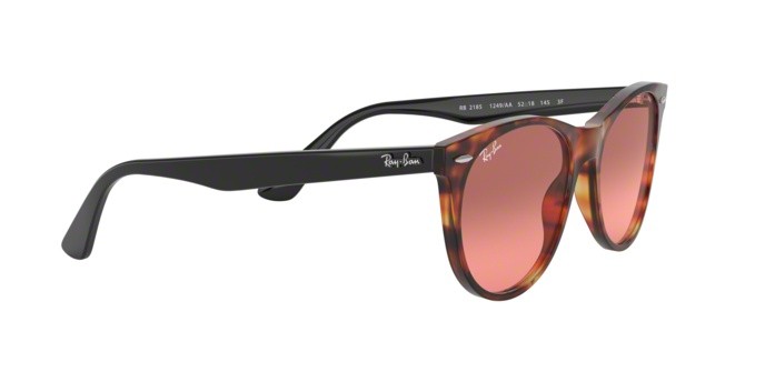 Sonnenbrillen Ray-Ban Wayfarer II Washed Evolve RB 2185 (1249AA) farbe red havana form quadratisch gläser photo red gradient bordeaux