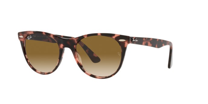 Sonnenbrillen Ray-Ban Wayfarer ii RB 2185 (133451) farbe pink havana form pantos gläser clear gradient brown