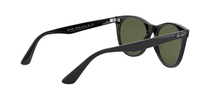 Occhiali da sole Ray-Ban Wayfarer II RB 2185 (901/58) colore black forma quadrato lenti polar green