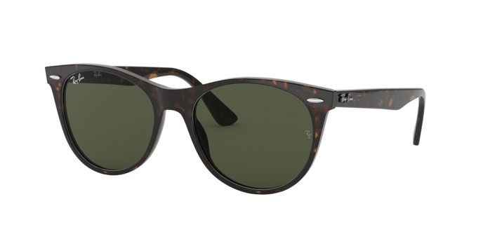 Sonnenbrillen Ray-Ban Wayfarer II RB 2185 (902/31) farbe havana form quadratisch gläser green
