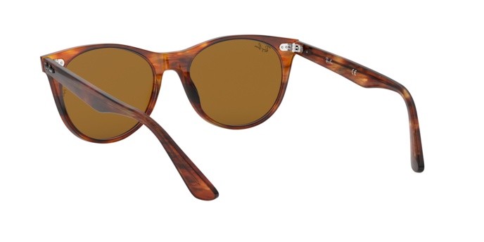 Sonnenbrillen Ray-Ban Wayfarer II RB 2185 (954/33) farbe stripped havana form quadratisch gläser brown