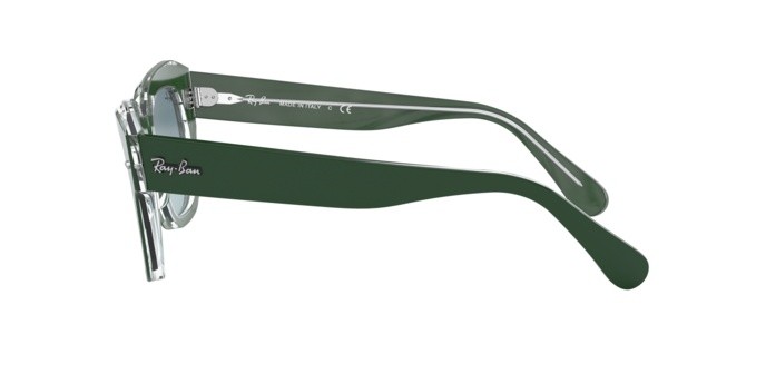 Sonnenbrillen Ray-Ban State Street RB 2186 (12953M) farbe green on trasparent form quadratisch gläser blue gradient grey