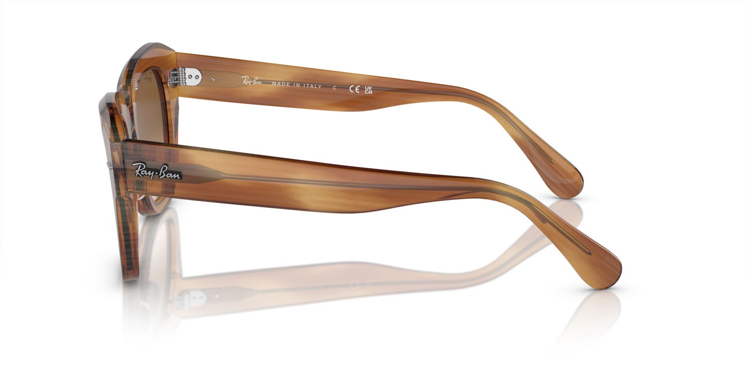 Occhiali da sole Ray-Ban State street RB 2186 (140351) colore striato marrone forma quadrato lenti clear & brown